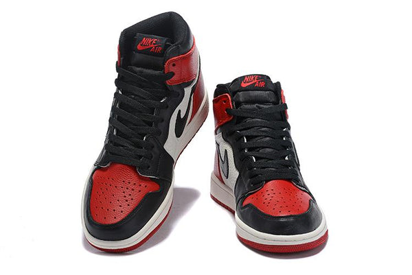 Nike Air Jordan 1 Retro High OG 'Bred Toe' Red White Black Sneaker Shoes Sale Men Size 7-12