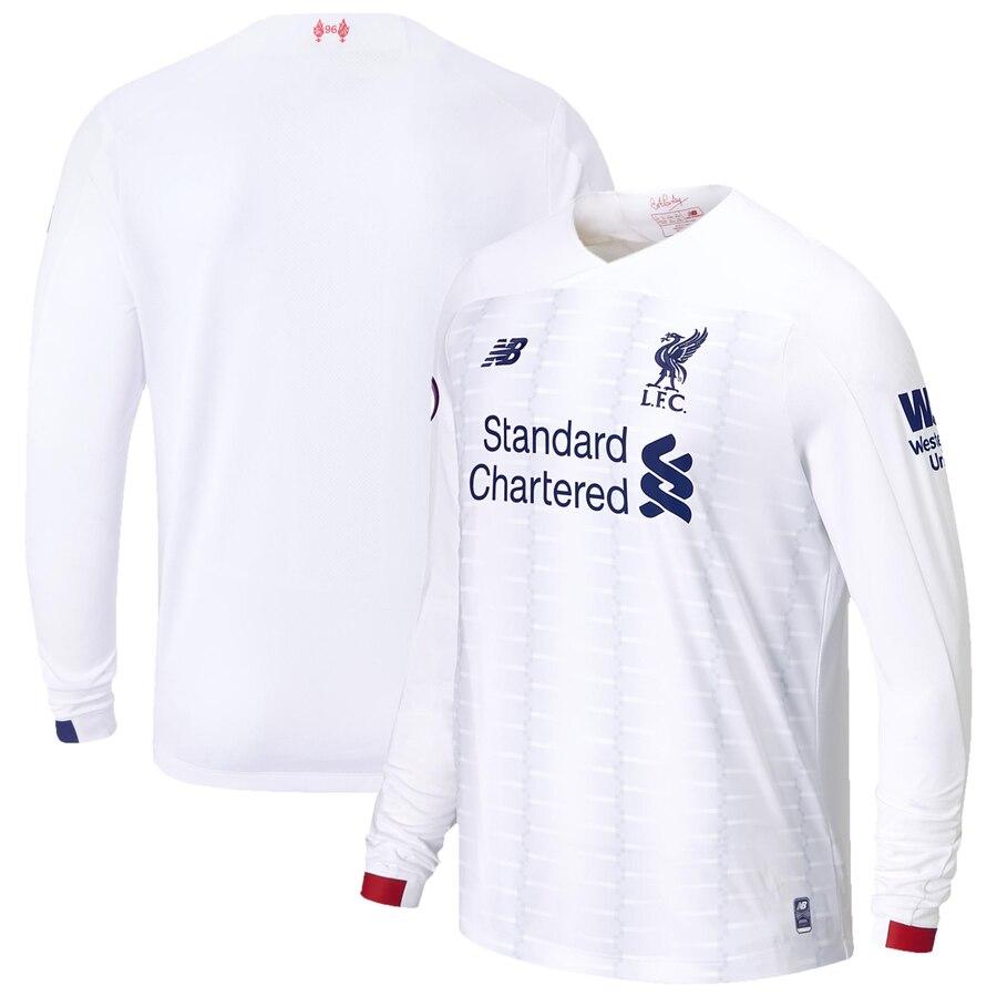 Liverpool New Balance 2019/20 Away Replica Long Sleeve Jersey – White 2019