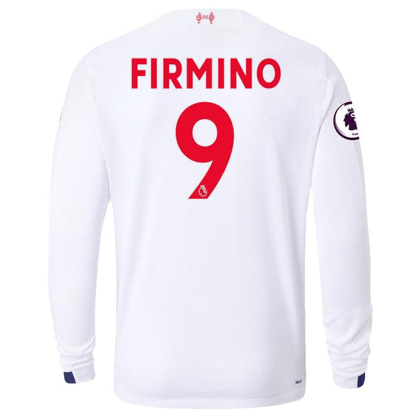 Roberto Firmino Liverpool New Balance 2019/20 Away Replica Long Sleeve Player Jersey – White 2019