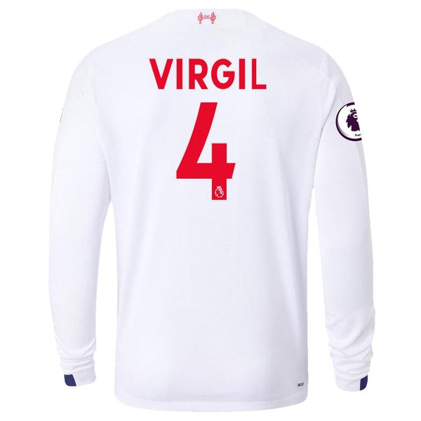 Virgil Van Dijk Liverpool New Balance 2019/20 Away Replica Long Sleeve Player Jersey – White 2019