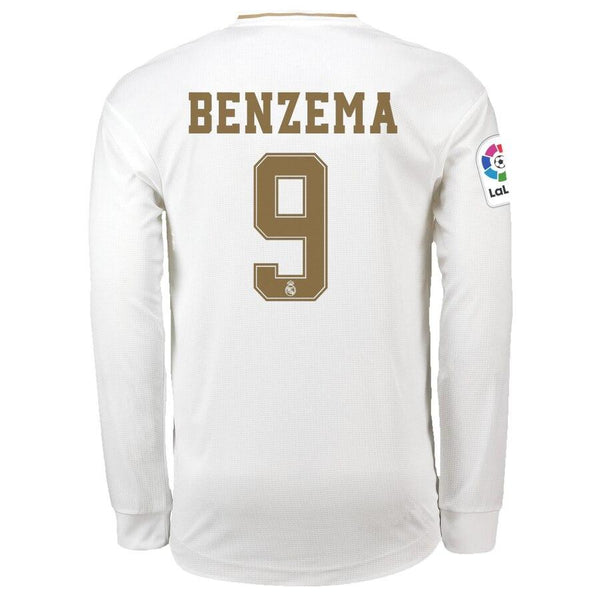 Karim Benzema Real Madrid 2019/20 Home Long Sleeve Player Jersey – White 2019