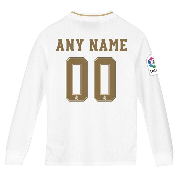 Real Madrid Youth 2019/20 Home Replica Long Sleeve Custom Jersey – White 2019