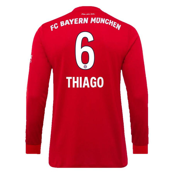 Thiago Alcântara Bayern Munich 2019/20 Home Replica Long Sleeve Player Jersey – Red 2019