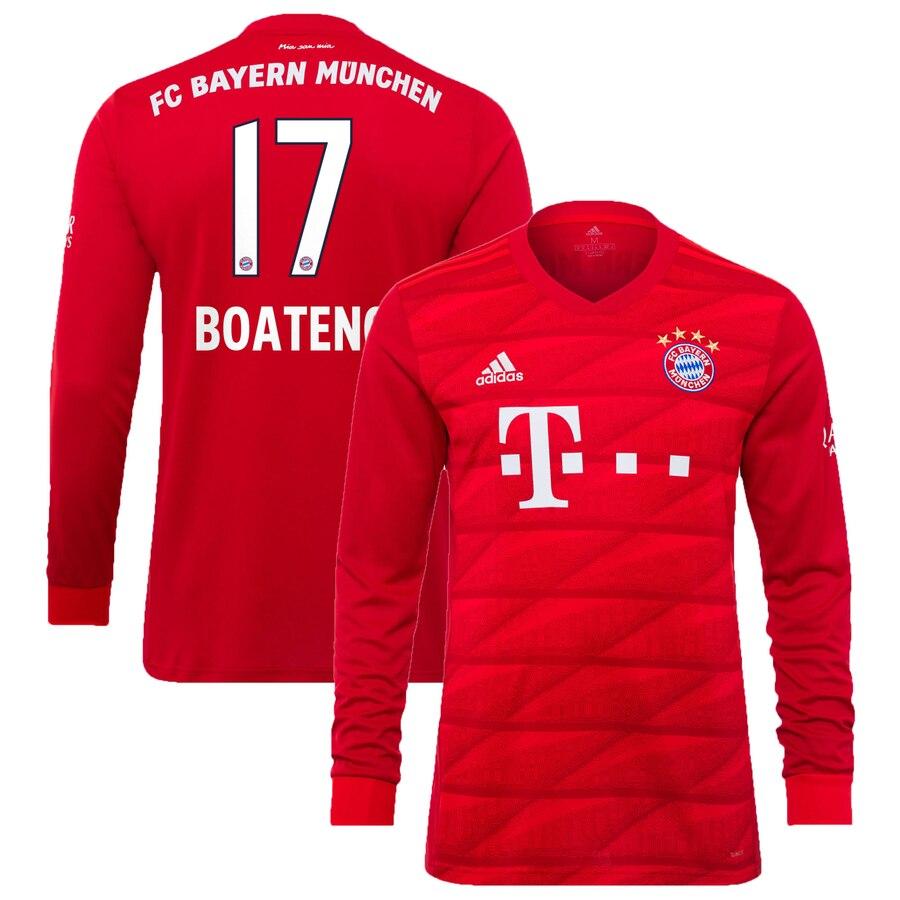 Jérôme Boateng Bayern Munich 2019/20 Home Replica Long Sleeve Player Jersey – Red 2019