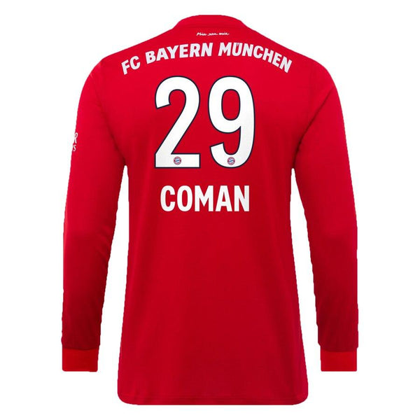 Kingsley Coman Bayern Munich 2019/20 Home Replica Long Sleeve Player Jersey – Red 2019
