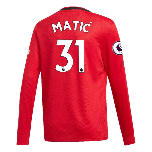 Nemanja Matic Manchester United Youth 2019/20 Home Replica Long Sleeve Player Jersey – Red 2019