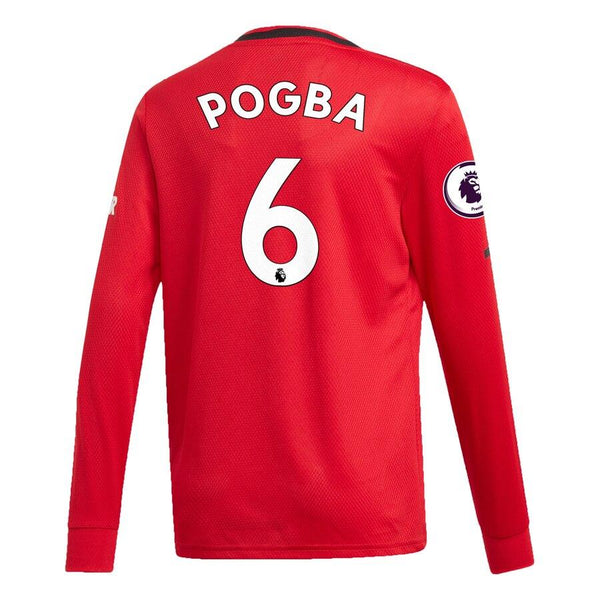 Paul Pogba Manchester United Youth 2019/20 Home Replica Long Sleeve Player Jersey – Red 2019