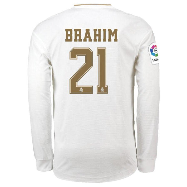 Brahim Díaz Real Madrid 2019/20 Home Replica Long Sleeve Player Jersey – White 2019