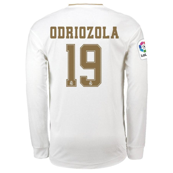 Álvaro Odriozola Real Madrid 2019/20 Home Replica Long Sleeve Player Jersey – White 2019
