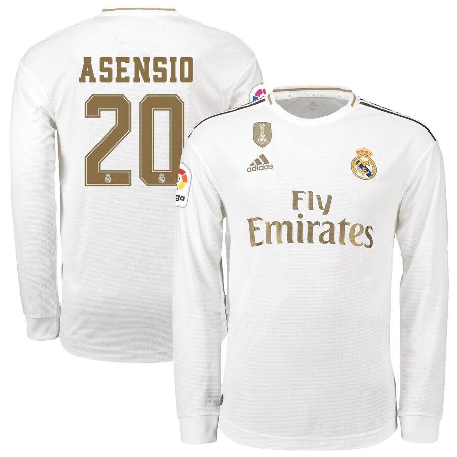 Marco Asensio Real Madrid 2019/20 Home Replica Long Sleeve Player Jersey – White 2019