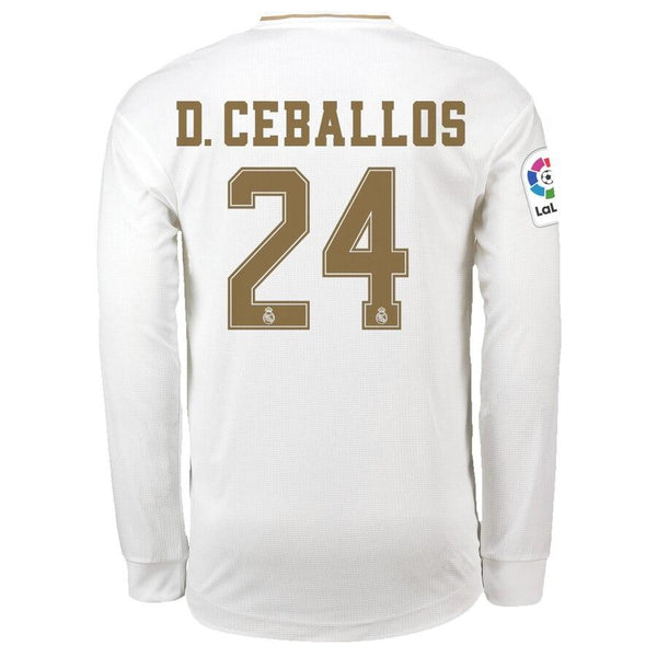 Daniel Ceballos Real Madrid 2019/20 Home Replica Long Sleeve Player Jersey – White 2019
