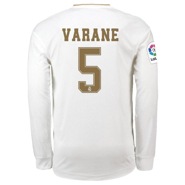 Raphaël Varane Real Madrid 2019/20 Home Replica Long Sleeve Player Jersey – White 2019