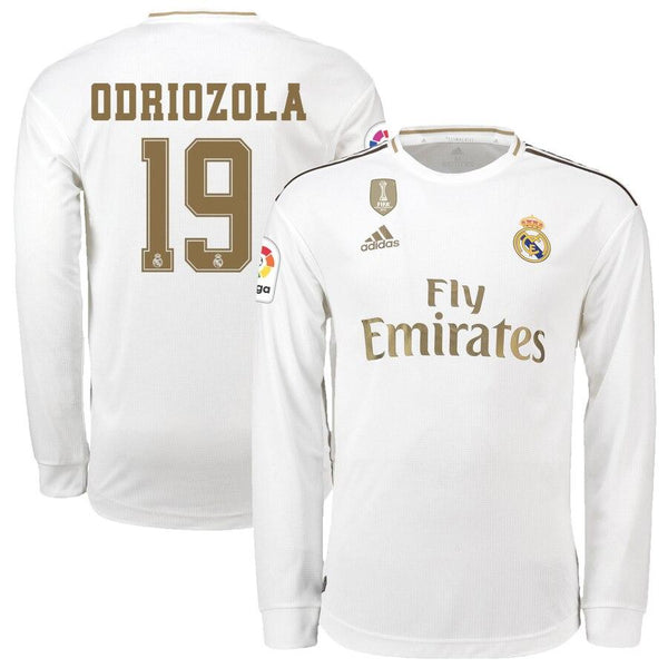 Álvaro Odriozola Real Madrid 2019/20 Home Replica Long Sleeve Player Jersey – White 2019