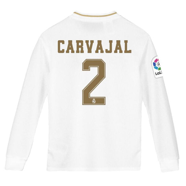 Daniel Carvajal Real Madrid Youth 2019/20 Home Replica Long Sleeve Player Jersey – White 2019