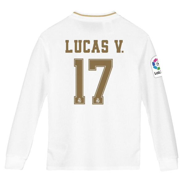 Lucas Vázquez Real Madrid Youth 2019/20 Home Replica Long Sleeve Player Jersey – White 2019