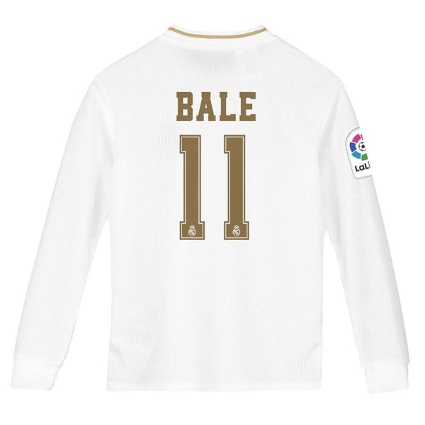 Gareth Bale Real Madrid Youth 2019/20 Home Replica Long Sleeve Player Jersey – White 2019