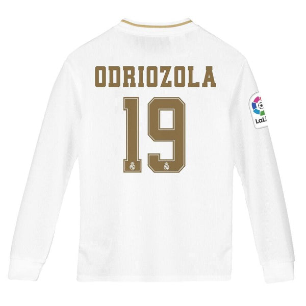 Álvaro Odriozola Real Madrid Youth 2019/20 Home Replica Long Sleeve Player Jersey – White 2019