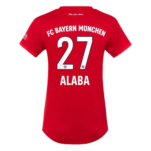 David Alaba Bayern Munich Women's 2019/20 Home Replica Player Jersey – Red 2019