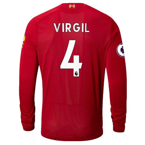 Virgil Van Dijk Liverpool New Balance 2019/20 Home Replica Player Long Sleeve Jersey – Red 2019
