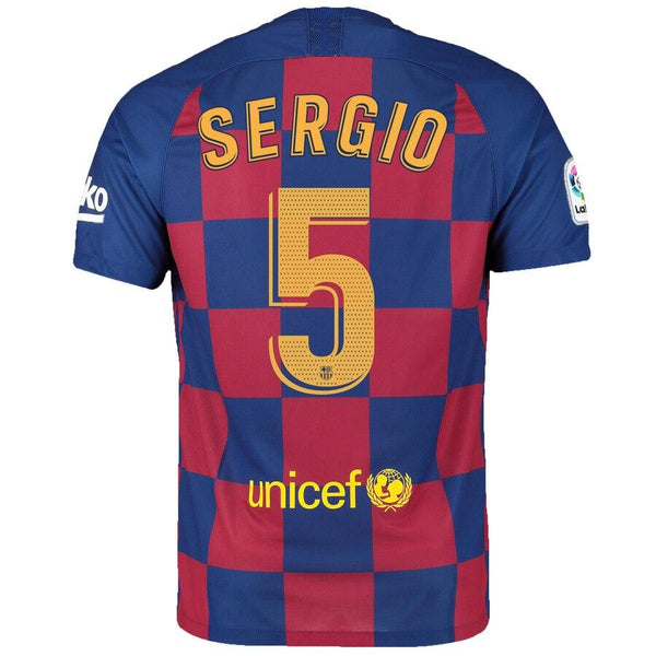 Sergio Busquets Barcelona 2019/20 Home Replica Stadium Player Jersey – Royal 2019