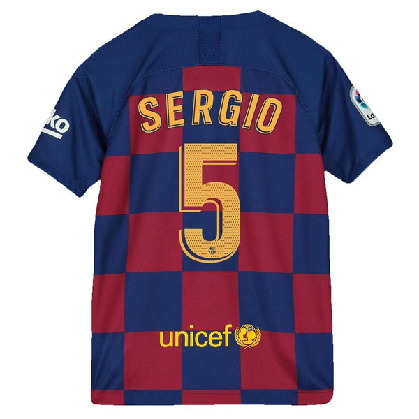 Sergio Busquets Barcelona Youth 2019/20 Home Replica Stadium Player Jersey – Royal 2019