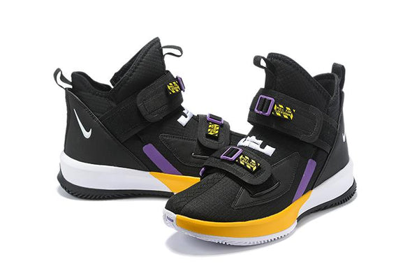 Nike Lebron Soldier XIII 13 Black Purple Yellow Men Sneaker Shoes Sale Size US7,8,8.5,9,10,11,12