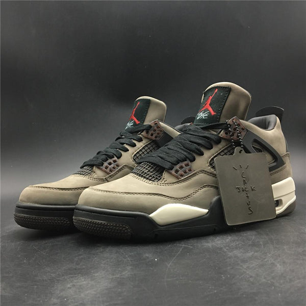 Nike Air Jordan 4 Retro Travis Scott Dark Mocha Sail Cool Grey Vred Men Shoes Sale Size US 7, 8, 8.5, 9, 10, 11, 12, 13