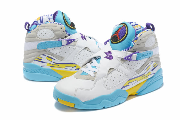 Nike Air Jordan 8 Retro 'White Aqua' White Sneaker Shoes Sale Men Size 8-13