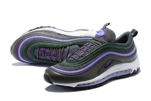 Nike Air Max 97 Carbon Grey Dk Purple T Purple  Shoes Sale Men Size US 7, 8, 8.5, 9, 10, 11