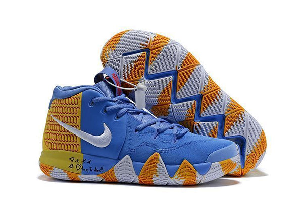 Nike Kyrie 4 Blue Yellow White  Men Basketball Shoes Sale Size US 7,8,8.5,9.5,10,11,12