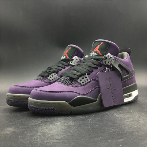 Nike Air Jordan 4 Retro Travis Scott Purple Dynasty Var Red Black Men Shoes Sale Size US 7, 8, 8.5, 9, 10, 11, 12, 13