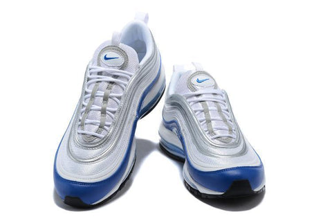 Nike Air Max 97 White Royal Silver Blue Shoes Sale Men Size US 7, 8, 8.5, 9, 10, 11