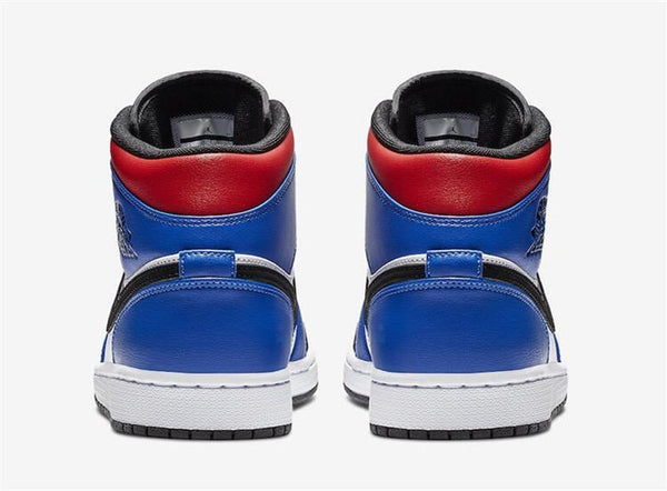 Nike Air Jordan 1 Mid Top 3 Three White Red Black BLue Shoes Basketball Men Size US 7 - 13