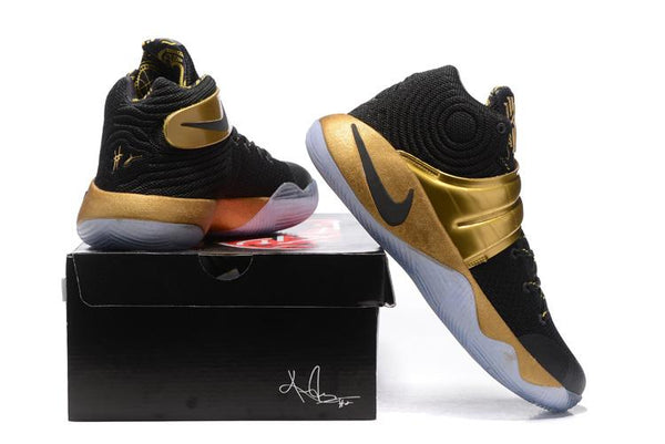 Nike Kyrie 2 Black Gold Men Basketball Shoes Sale Size US 7,8,8.5,9.5,10,11,12