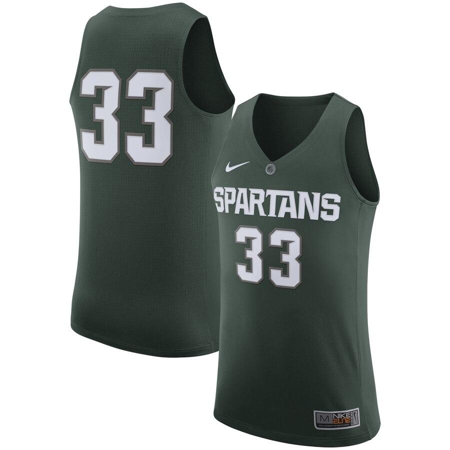 #33 Michigan State Spartans Hyper Elite Basketball Jersey – Green 2019