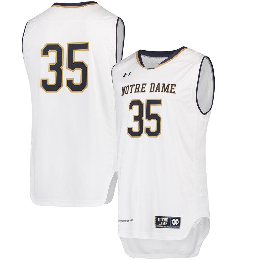 #35 Notre Dame Fighting Irish Under Armour Replica Performance Basketball Jersey – White 2019