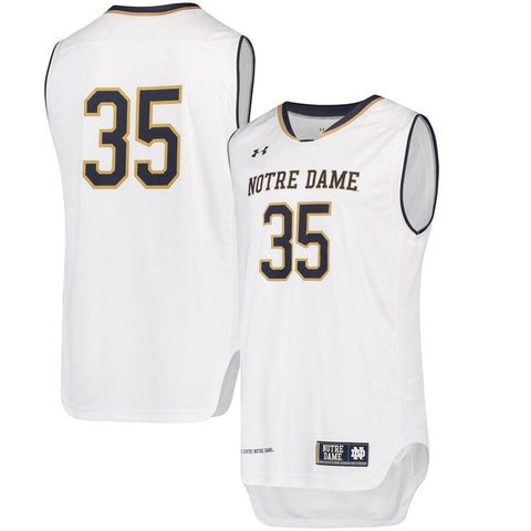 #35 Notre Dame Fighting Irish Under Armour Replica Performance Basketball Jersey – White 2019