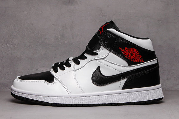 Nike Air Jordan 1 Mid Black White Red Sneaker Shoes Sale Men Size 7-12