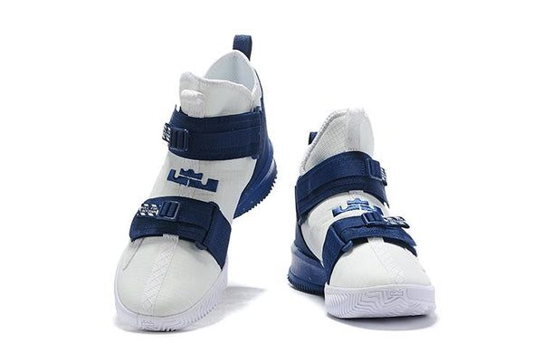 Nike Lebron Soldier XIII 13 White/Navy Men Sneaker Shoes Sale Size US7,8,8.5,9,10,11,12