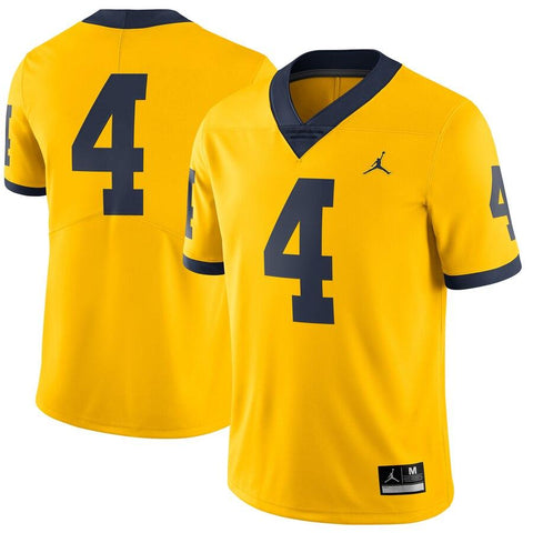 #4 Michigan Wolverines Jordan Brand Limited Football Jersey - Maize 2019