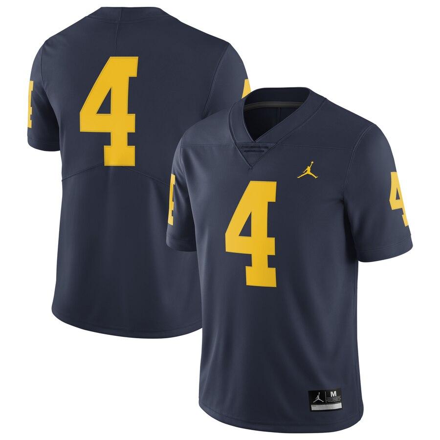 #4 Michigan Wolverines Jordan Brand Limited Performance Football Jersey – Navy 2019