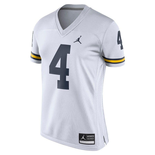 #4 Michigan Wolverines Jordan Brand Women's Game Replica Football Jersey - White 2019