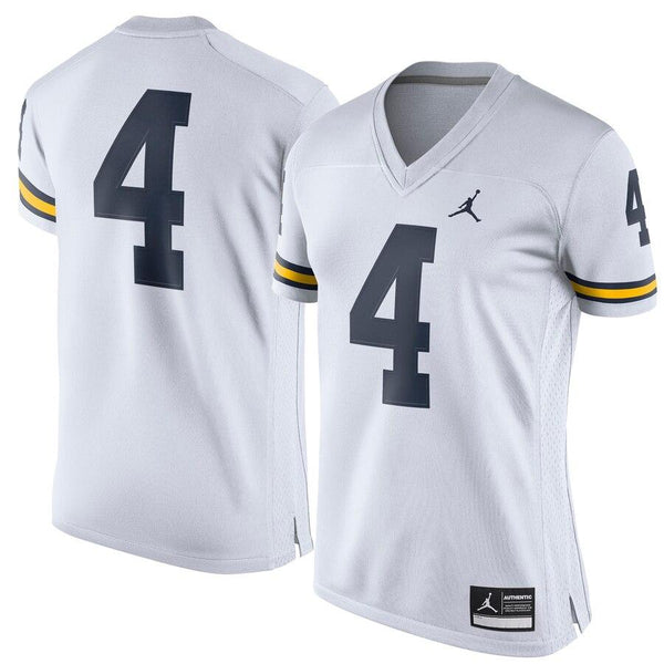 #4 Michigan Wolverines Jordan Brand Women's Game Replica Football Jersey - White 2019