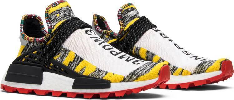 Pharrell x Adidas NMD Human Race Trail 'Solar Pack' Grey Yellow Shoes Men Women Sneaker Sale All Size US 7-11