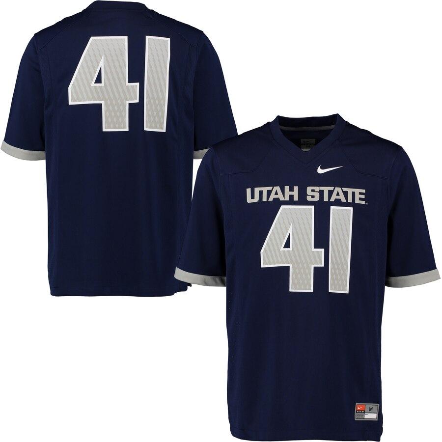 #41 Utah State Aggies Game Jersey - Navy 2019