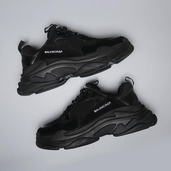 Balenciaga Triple S Trainer 'All Black Distressed' Shoes Sneaker Sale Men Women Size 35-45