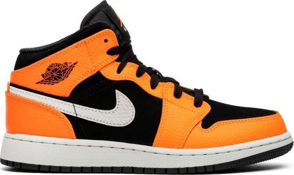 Nike Air Jordan 1 Mid GS Orange Black Shoes Basketball Men Size US 7, 8, 8.5, 9, 10, 11, 12, 13