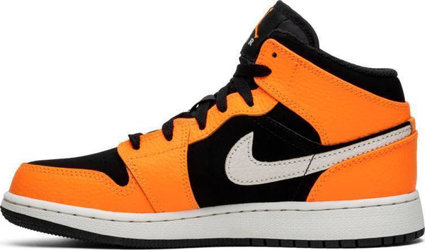 Nike Air Jordan 1 Mid GS Orange Black Shoes Basketball Men Size US 7, 8, 8.5, 9, 10, 11, 12, 13
