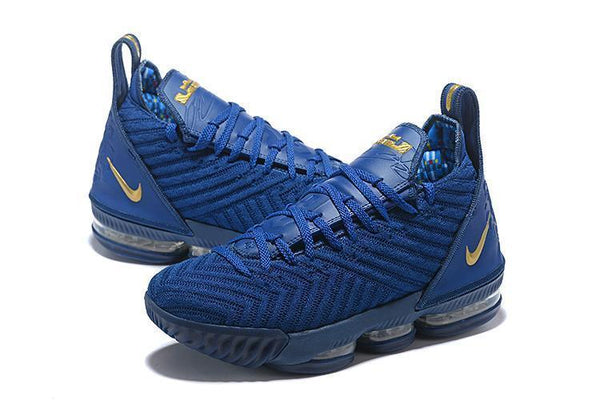 Nike Lebron XVI 16 EP Dark Blue Gold Men Shoes Sale Size US7,8,8.5,9,10,11,12