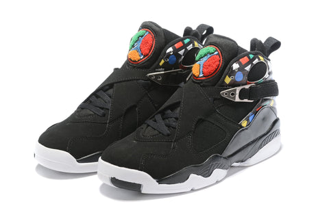Nike Air Jordan 8 Retro 'Quai 54' Black White Multicolor Sneaker Shoes Sale Men Size 8-13